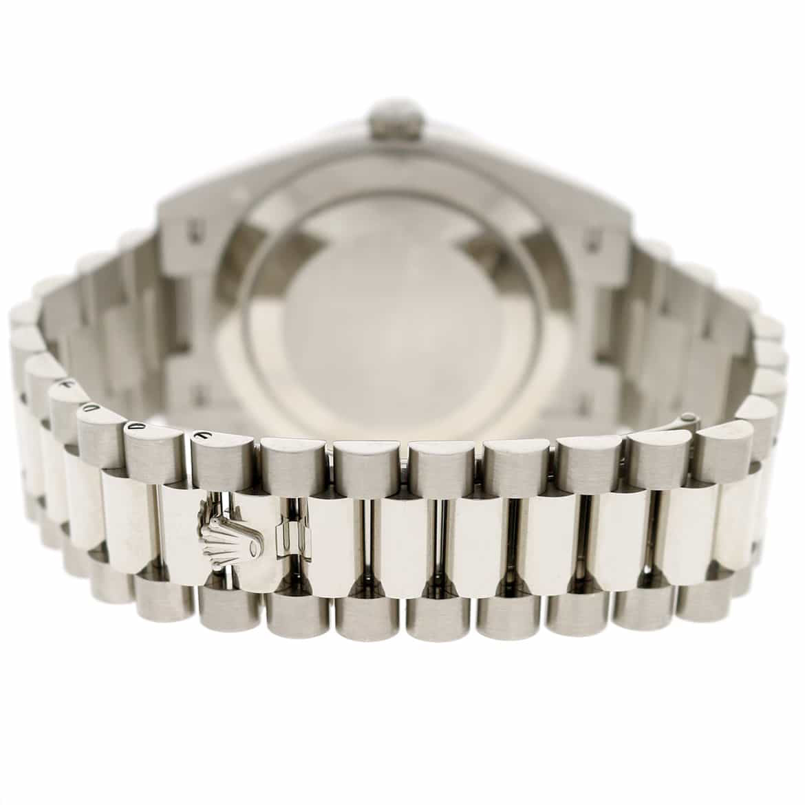 2017 Rolex President Day-Date Silver Stripe Motif Dial White Gold 40mm Watch 228239 Box Papers