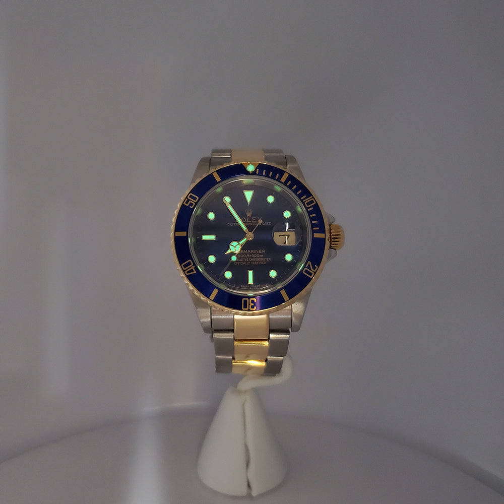 Rolex Submariner Date 40mm Blue Dial Yellow Gold/Steel Watch 16613
