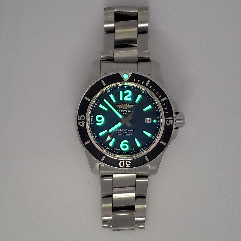 Breitling Superocean II Blue Dial Steel Mens 44mm Watch A17367