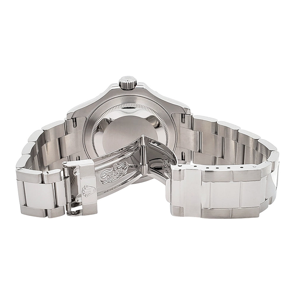 Rolex Yacht-Master 40mm Platinum Bezel Steel Watch 16622 Box Papers