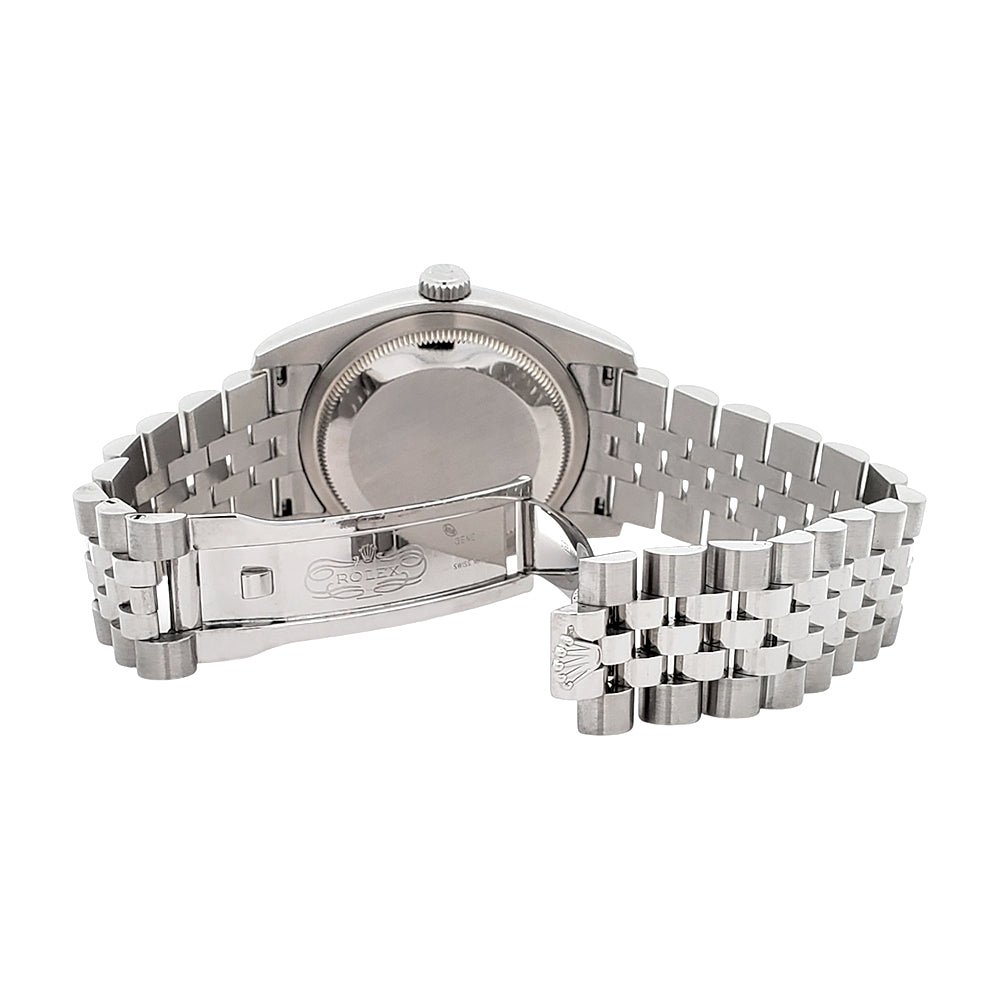 Rolex Datejust 36mm Gray Roman Dial Steel Jubilee Watch 116200 Box Papers