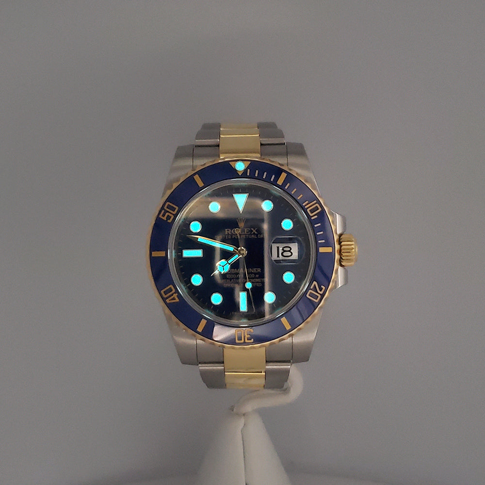 Rolex Submariner 40mm 116613LB Yellow Gold/Steel Blue Dial Watch Box/Papers/Tag