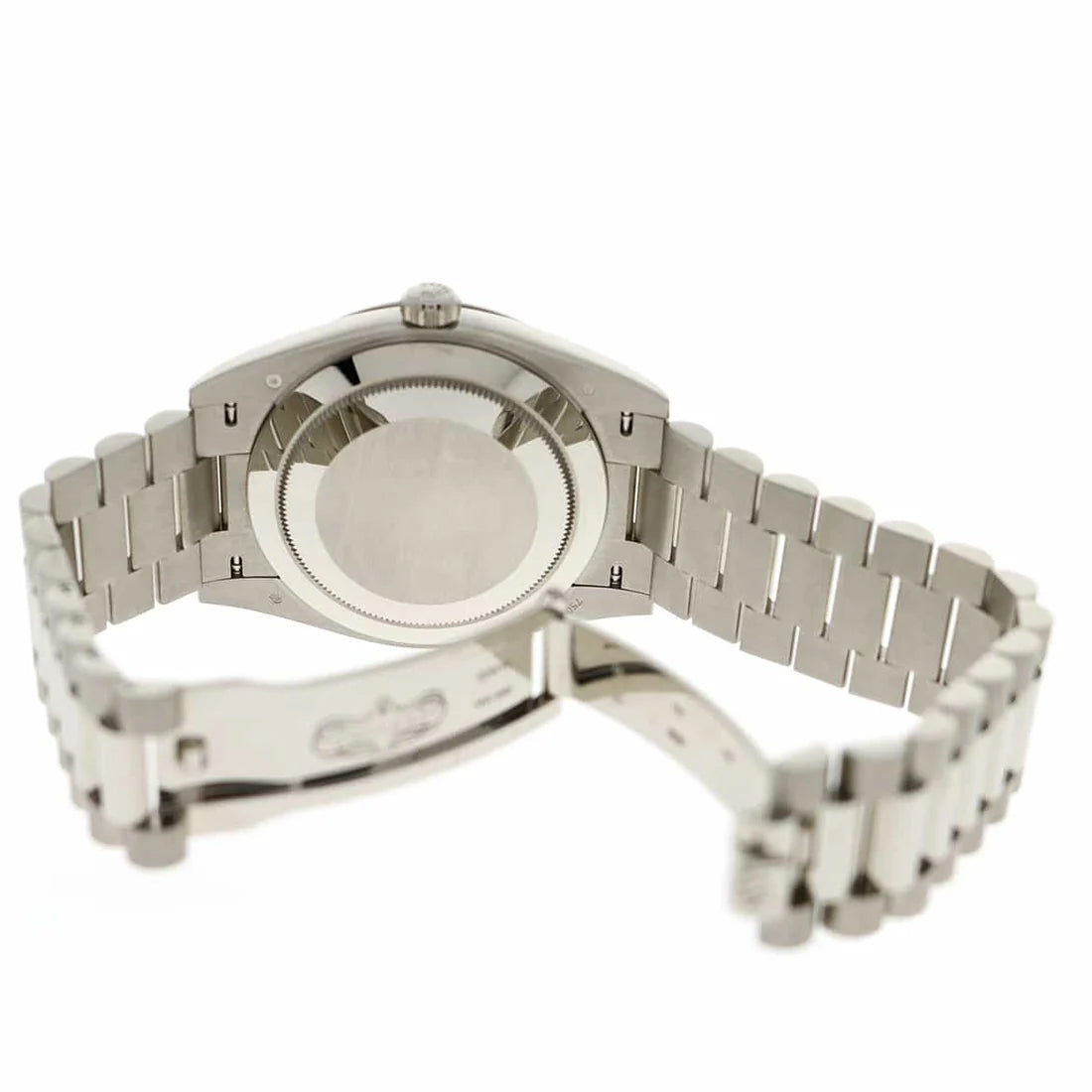 2017 Rolex President Day-Date Silver Stripe Motif Dial White Gold 40mm Watch 228239 Box Papers