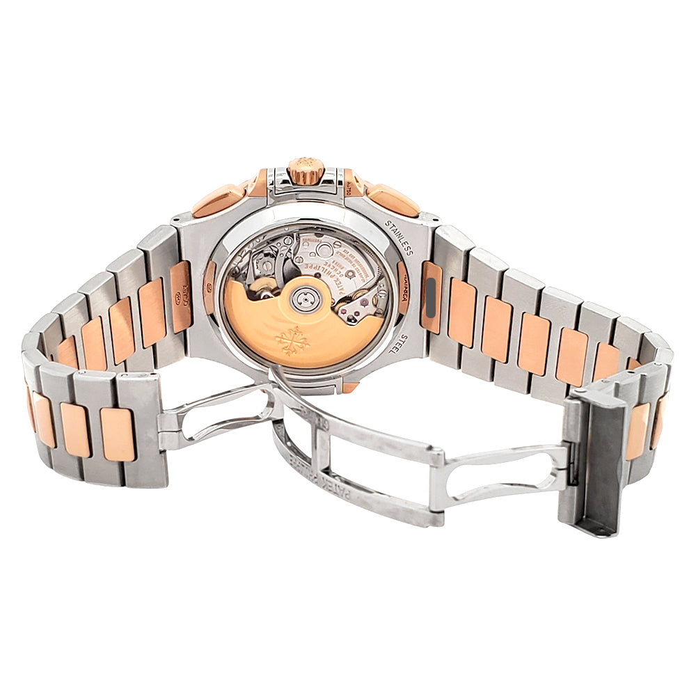 2016 Patek Philippe Nautilus Chronograph 5980/1AR-001 Blue Dial 2-Tone Rose Gold/Steel Watch Box Papers
