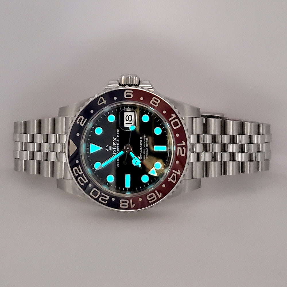 2020 Rolex GMT-Master II 40mm Pepsi Red/Blue Steel Jubilee Watch 126710BLRO Box Papers