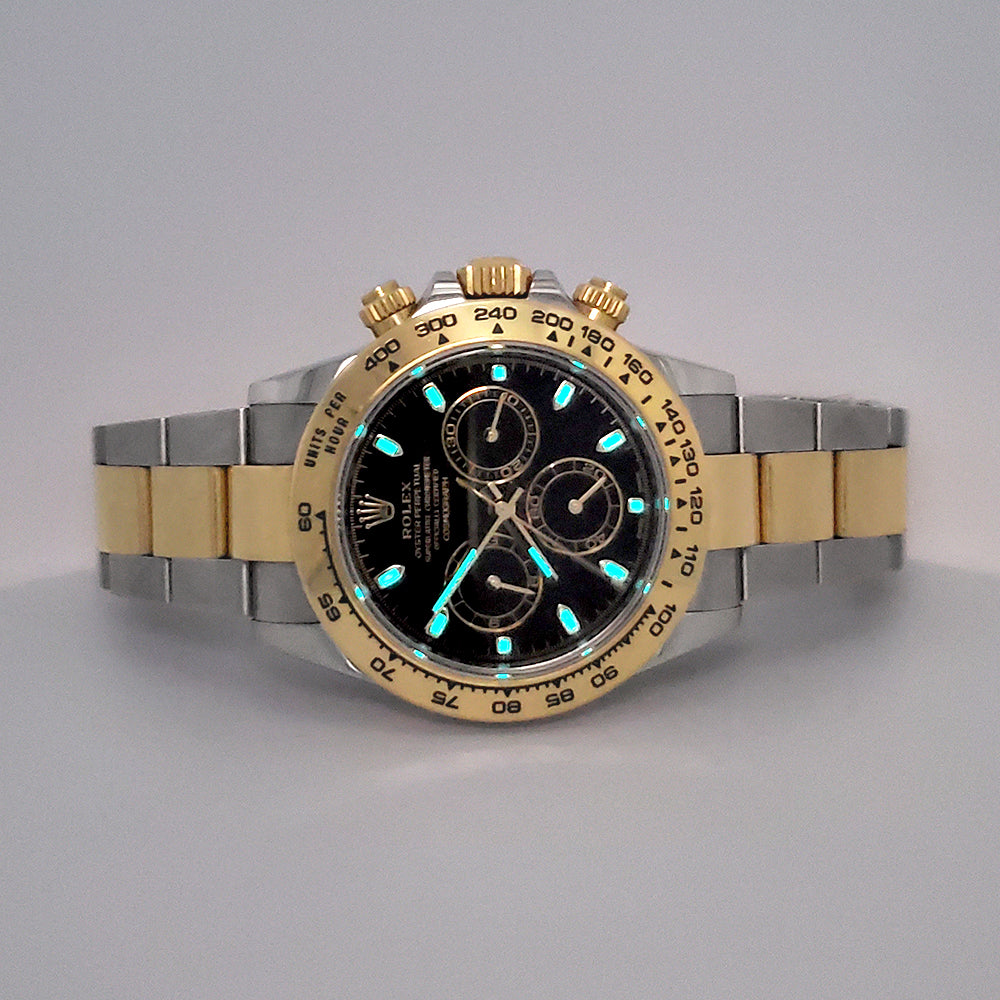 2022 Rolex Cosmograph Daytona 40mm Black Dial 2-Tone Yellow Gold/Steel Watch 116503 Box Papers