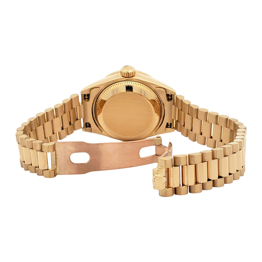 Rolex President Datejust 69138 26mm Factory Champagne Diamond Dial/Bezel Yellow Gold Watch