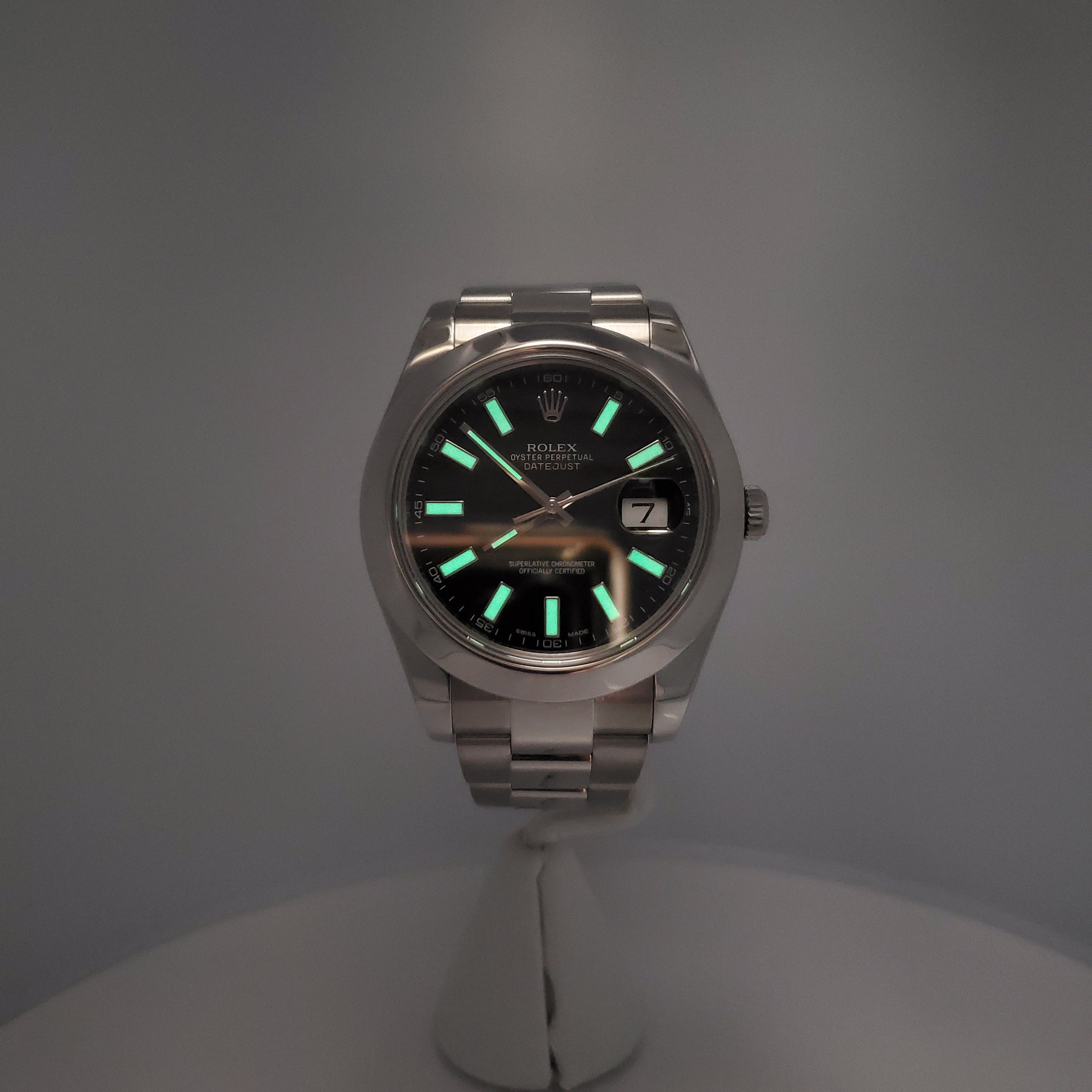 2015 Rolex Datejust II 41mm 116300 Black Index Dial Steel Oyster Watch Box Papers