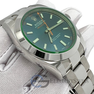 Rolex Milgauss 40MM 116400GV Green Crystal Blue Stick Dial Steel Watch 2021 Box Papers