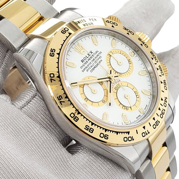 Rolex Cosmograph Daytona 40mm White Dial Yellow Gold Steel Watch 116503