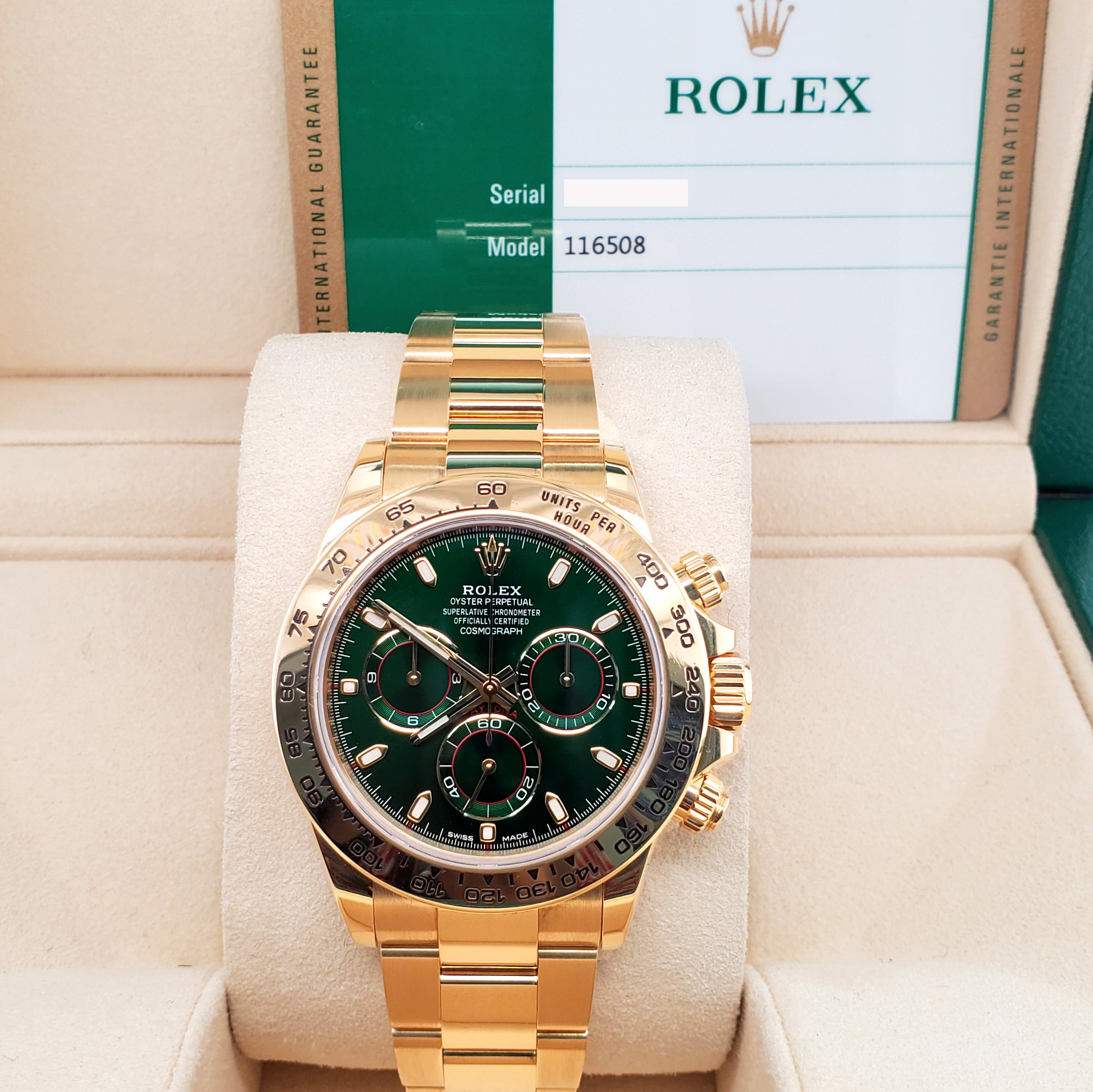 Rolex daytona outlet gold green dial