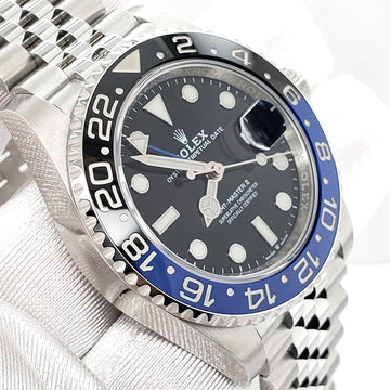 Rolex GMT-Master II 40mm Black And Blue Batgirl Bezel/Black Dial Jubilee Steel Watch 126710BLNR Box Papers