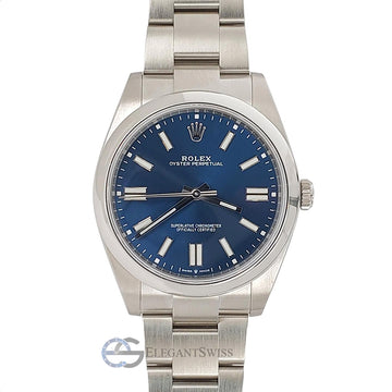 Rolex Oyster Perpetual 41mm 124300 Blue Dial Stainless Steel Watch 2022 Box Papers