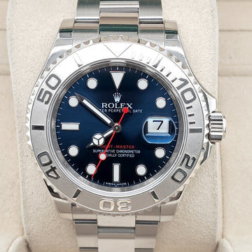 Rolex Yacht-Master 40MM Platinum Bezel/Blue Dial Stainless Steel Watch 116622 Box Papers