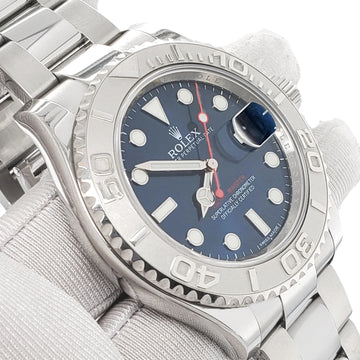 Rolex Yacht-Master 40MM Platinum Bezel/Blue Dial Stainless Steel Watch 116622 Box Papers