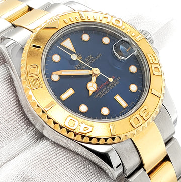 Rolex Yacht-Master Midsize 35mm Blue Dial Yellow Gold/Steel Watch 68623