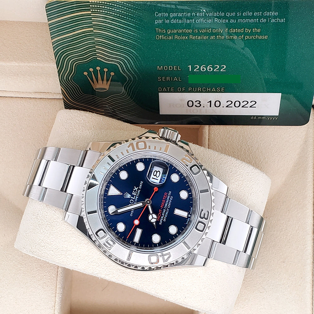 Rolex Yacht-Master 40MM 126622 Platinum Bezel Blue Dial Steel Watch 20