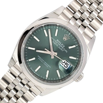 Unworn Rolex Datejust 36mm 126200 Mint Green Dial Stainless Steel Jubilee Watch 2022 Box Papers