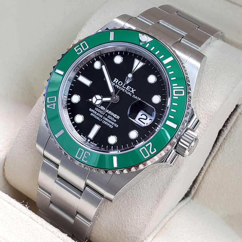 Unworn Rolex Submariner Date 41mm Starbucks 126610LV Green Bezel Black  Dial Watch Box Papers