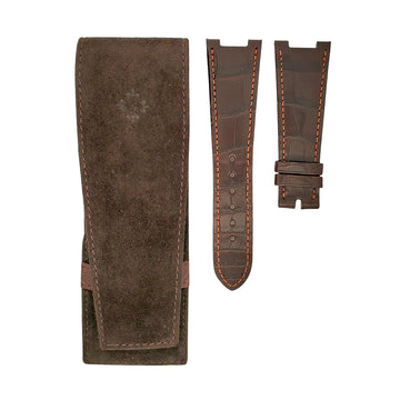 OEM Unworn Patek Philippe Nautilus 5711, 5980 B76 Brown Leather Strap with Suede Travel Pouch