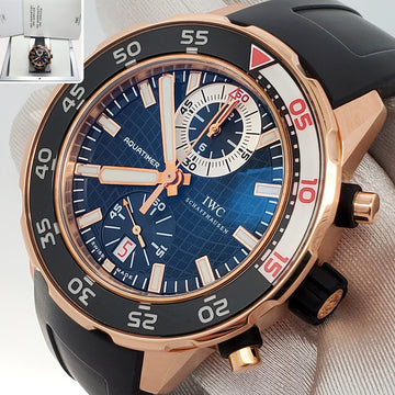 IWC Aquatimer Rose Gold Chronograph 44mm Watch IW376903 Box Booklet