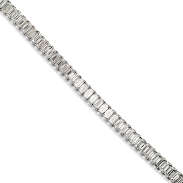 17.05ct VS Emerald-cut Lab Grown CVD Diamond 14k Gold Tennis Bracelet Certified