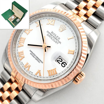 Rolex Datejust 116231 White roman Stainless steel