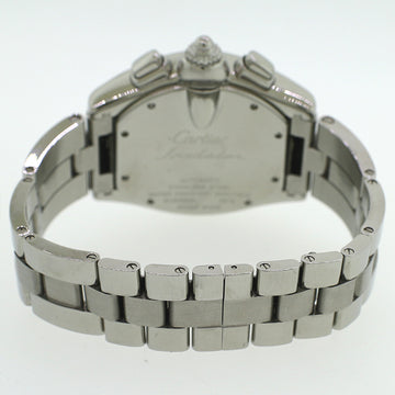 Cartier Roadster Chronograph XL Silver Roman Dial Mens Watch W62019X6