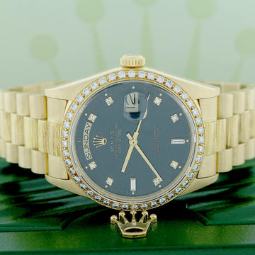 Rolex President Day-Date Original Diamond Dial Automatic Mens Watch 18078 with Diamond Bezel