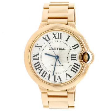 Cartier Ballon Bleu Midsize 18K Pink Gold 36MM Automatic Watch W69004Z2 w/Box&Papers