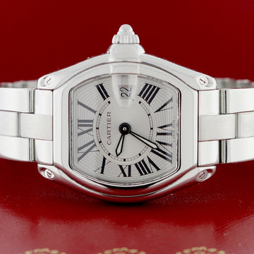 Cartier Roadster Small Silver Sunray Roman Dial 30MM Stainless Steel Watch W62016V3