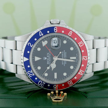 Rolex GMT-Master II Pepsi Bezel 40MM Automatic Stainless Steel Oyster Mens Watch 16710