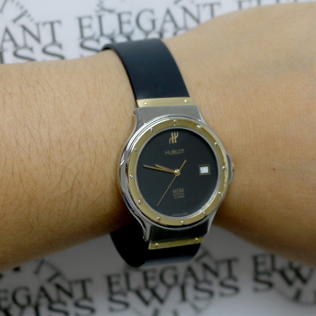 Hublot Classic Fusion 36mm Black Ceramic 18K Rose Gold Bezel Watch *Mint