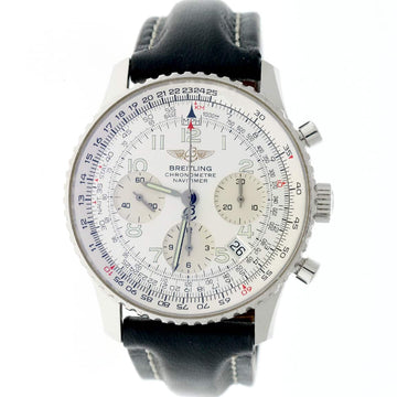 Breitling Navitimer Chronograph 42MM Silver Dial Automatic Stainless Steel Mens Watch A23322