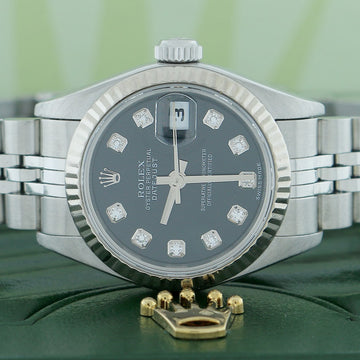 Rolex Datejust Ladies 2-Tone White Gold/Steel Original Diamond Dial 26MM Automatic Stainless Steel Jubilee Watch 79174