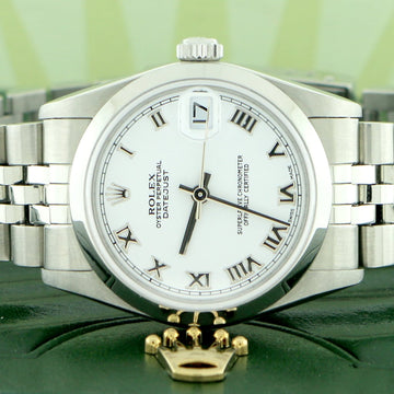 Rolex Datejust Midsize 31MM White Roman Dial Automatic Stainless Steel Womens Jubilee Watch 78240
