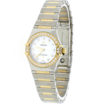 Omega Constellation 2-Tone Factory Diamond Bezel/Diamond MOP Dial 23mm Watch