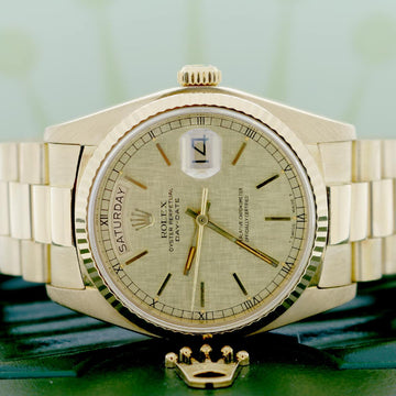 Rolex President Day-Date Original Champagne Dial 18K Yellow Gold 36MM Automatic Mens Watch 18038