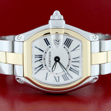 Cartier Roadster Large Silver Roman Dial Automatic Watch W62026Y4 Box Papers