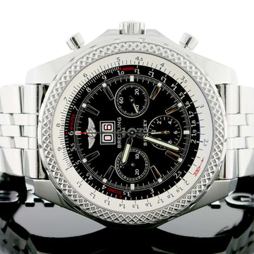 Breitling Bentley 6.75 Chronograph Black Index Dial Big Date Automatic Stainless Steel Mens Watch A44362