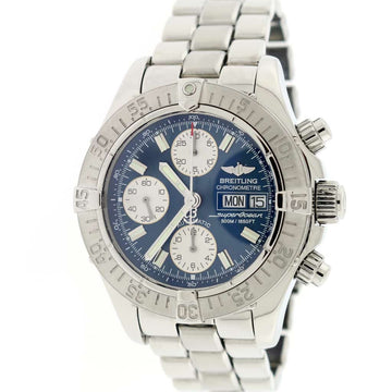 Breitling Chrono SuperOcean Day Date Blue Concentric Dial 42MM Automatic Stainless Steel Mens Watch A13340