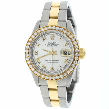 Rolex Datejust Ladies 2-Tone 18K Yellow Gold & Stainless Steel Original MOP Dial Watch with Custom Diamond Bezel