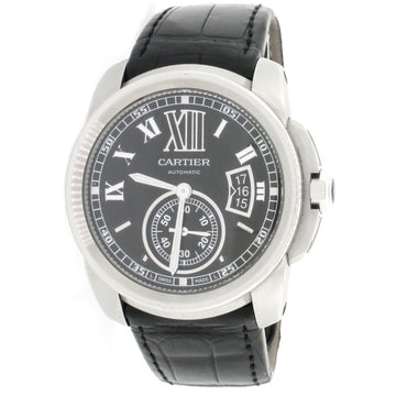 Cartier Calibre de Cartier Black Roman Dial 42mm Automatic Stainless Steel Mens Watch W7100041