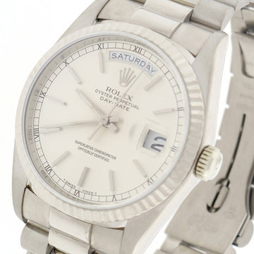 Rolex President Day-Date 18K White Gold 36MM Original Stick Dial Automatic Mens Watch 18239