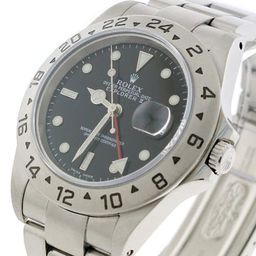 Rolex Explorer II 40MM Black Dial Automatic Stainless Steel Mens Oyster Watch 16570