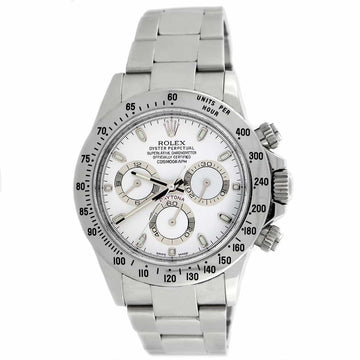 Rolex Cosmograph Daytona White Dial 40MM Automatic Stainless Steel Mens Watch 116520