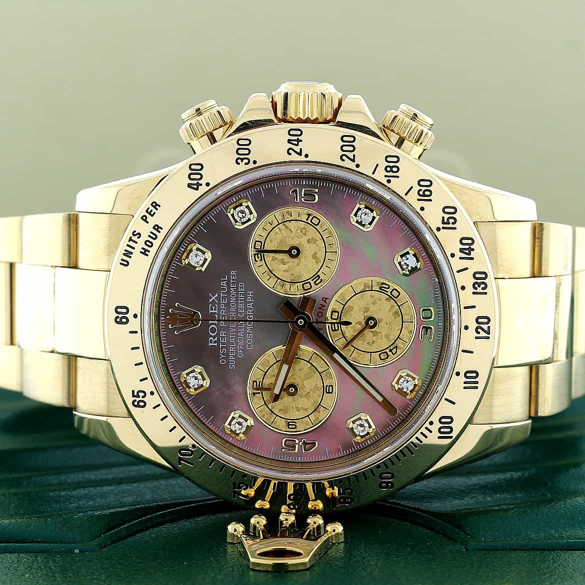 Rolex Cosmograph Daytona 18K Yellow Gold Original Dark Mother of Pearl