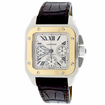 Cartier Santos 100 Chronograph 2-Tone 18K Yellow Gold/Stainless Steel Automatic Watch W210091X7