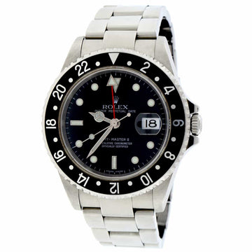 Rolex GMT-Master II Black Dial 40MM Automatic Stainless Steel Mens Watch 16710