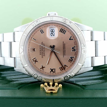 Rolex Datejust Turnograph Thunderbird 36MM Salmon Dial Automatic Stainless Steel Mens Watch 16264